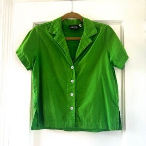 Discontinued Big Bud Press Green Short Sleeve Pantry Button Up Sz. 4-6